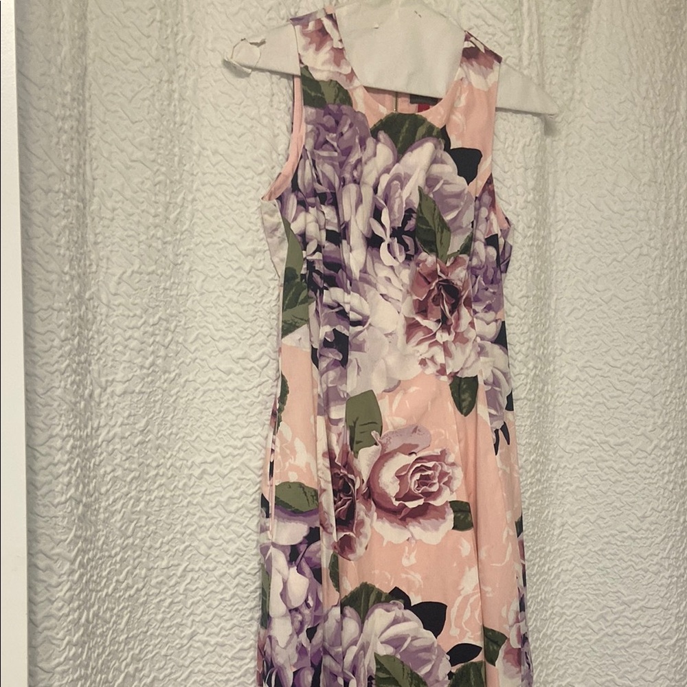 Vince Camuto Pink and Purple Scoop Neck Sundress